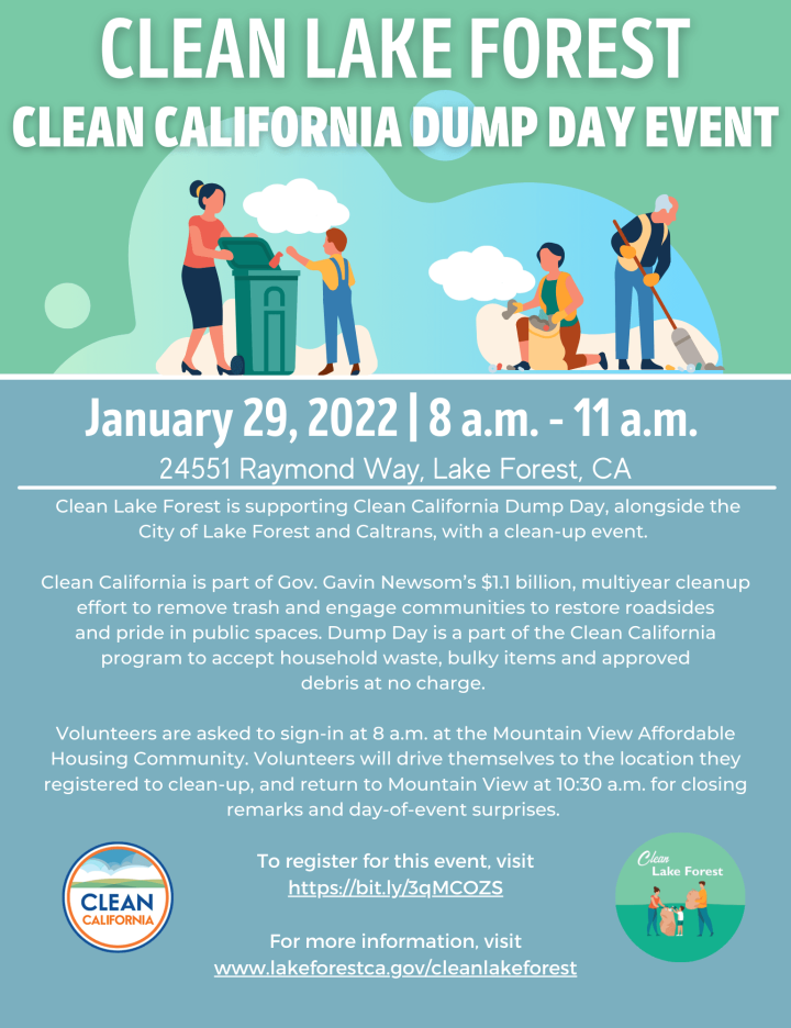 Community Clean-up Project Set for Jan. 29 | Lake Forest, CA 