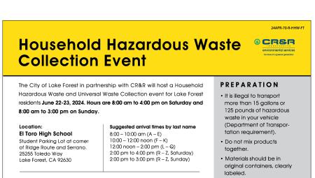 Household Hazardous Waste Collection Event 